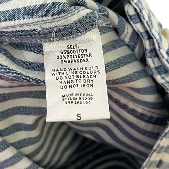 By Together Blue Striped Bell Bottom Jeans Small New High Waisted Boho Flare - Picture 5 of 6